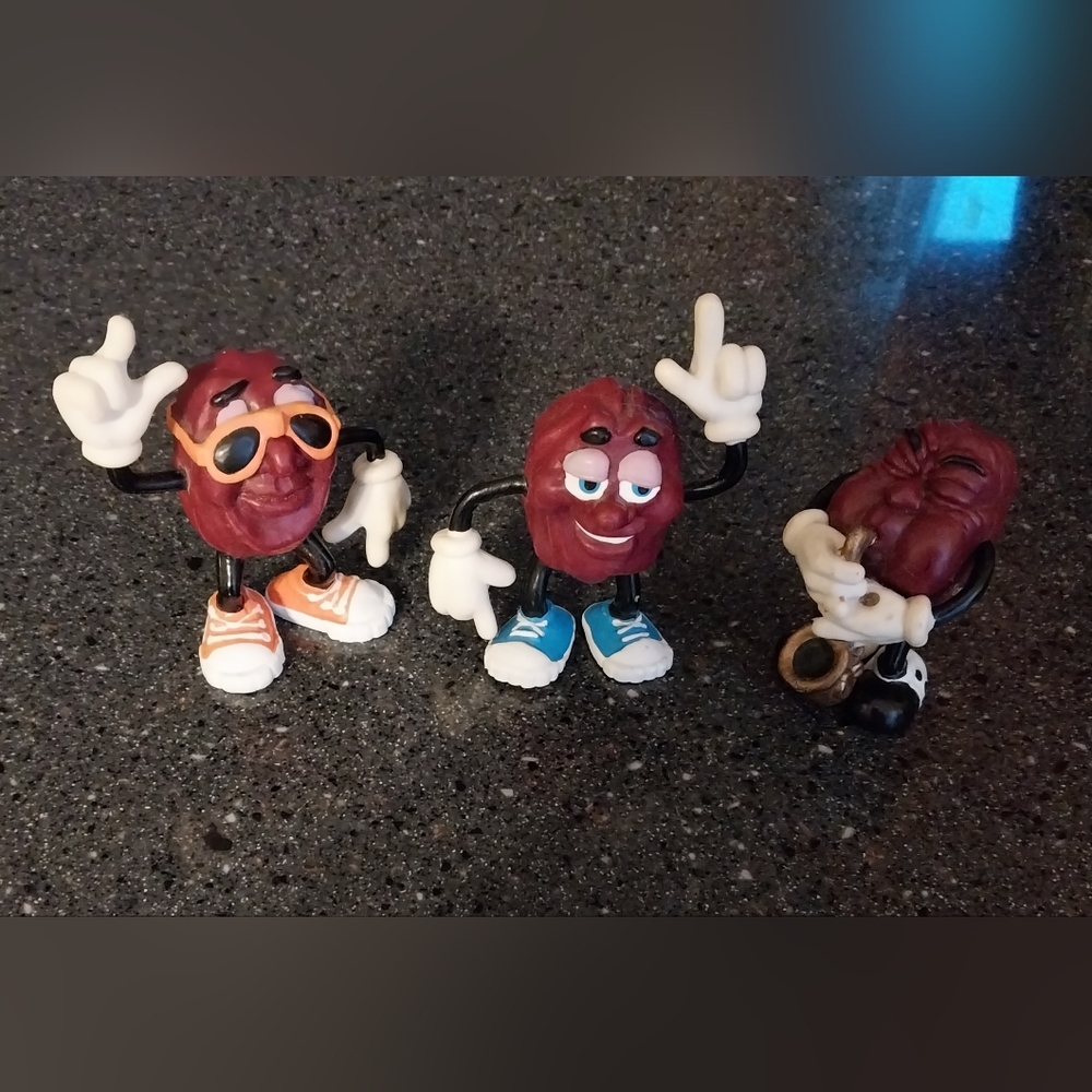 Set Of 3 Vintage California Raisin Figurines